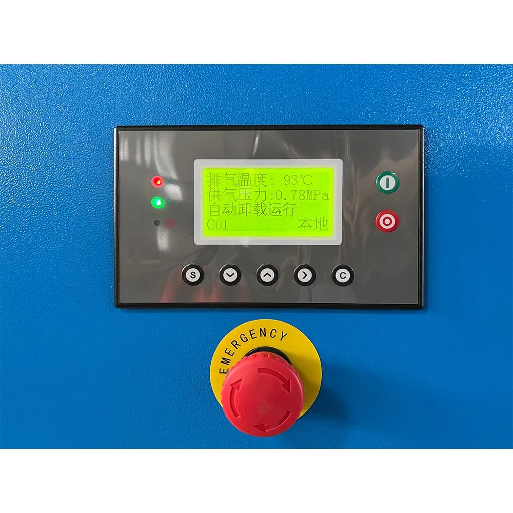 Control panel of a 15kW screw air compressor showing 16 bar pressure
