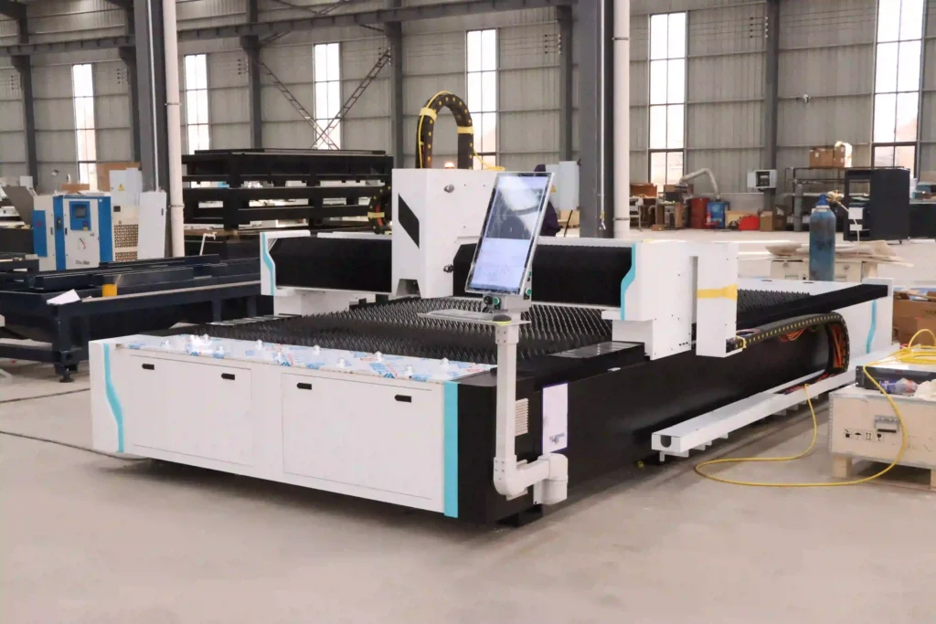Large format 4020 fiber laser cutting bed holding oversized sheet metal plate