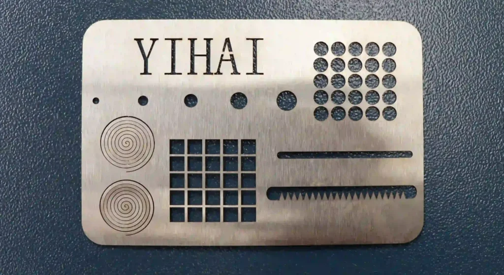 Laser cutting stainless steel letters for signage manufacturing